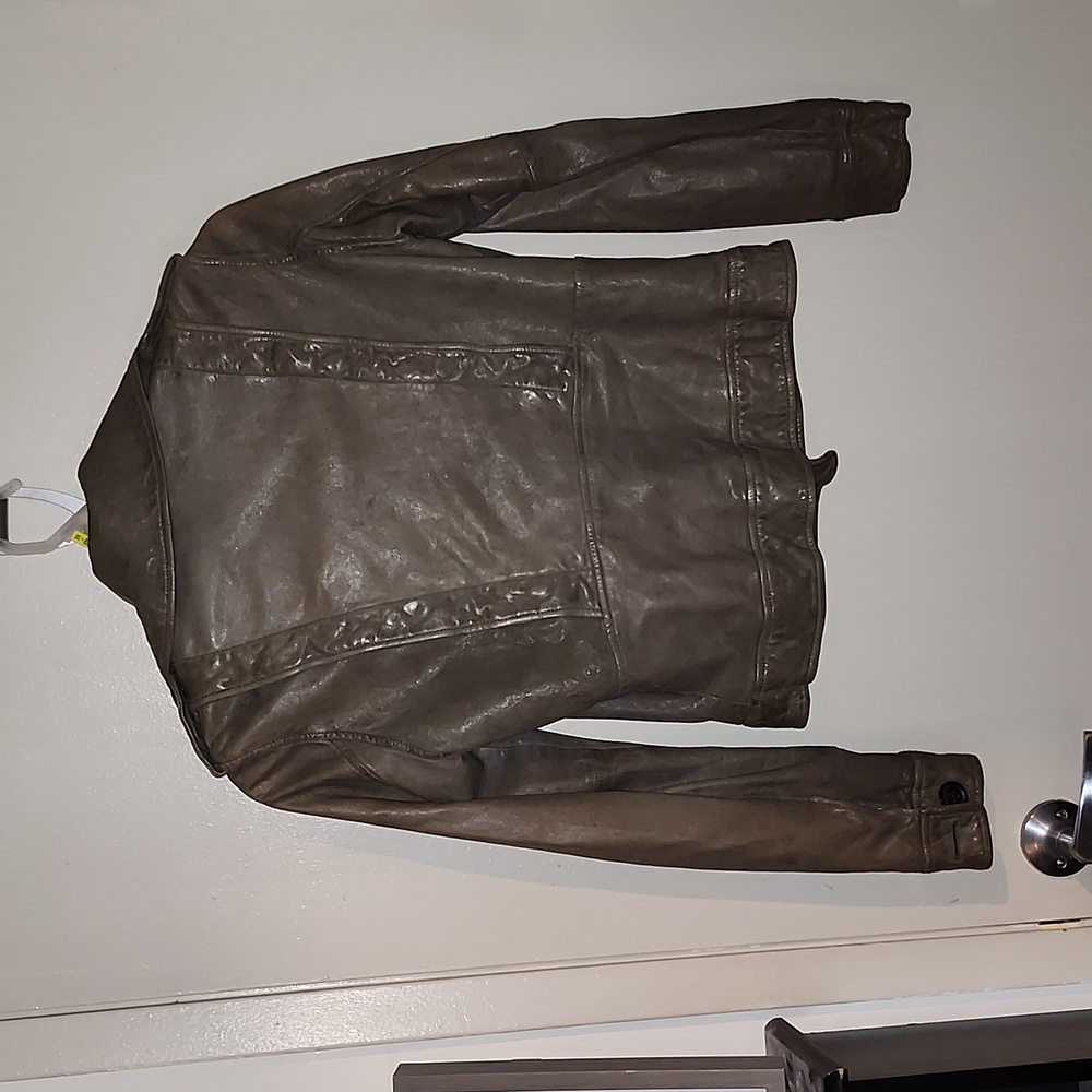 GAP Leather Jacket, Moss Green Colour, Size S, EUC - Picture 4 of 5